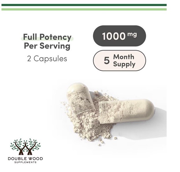 Double Wood Supplements GABA 1000mg 300 Capsules Non-GMO Gluten-Free GMP