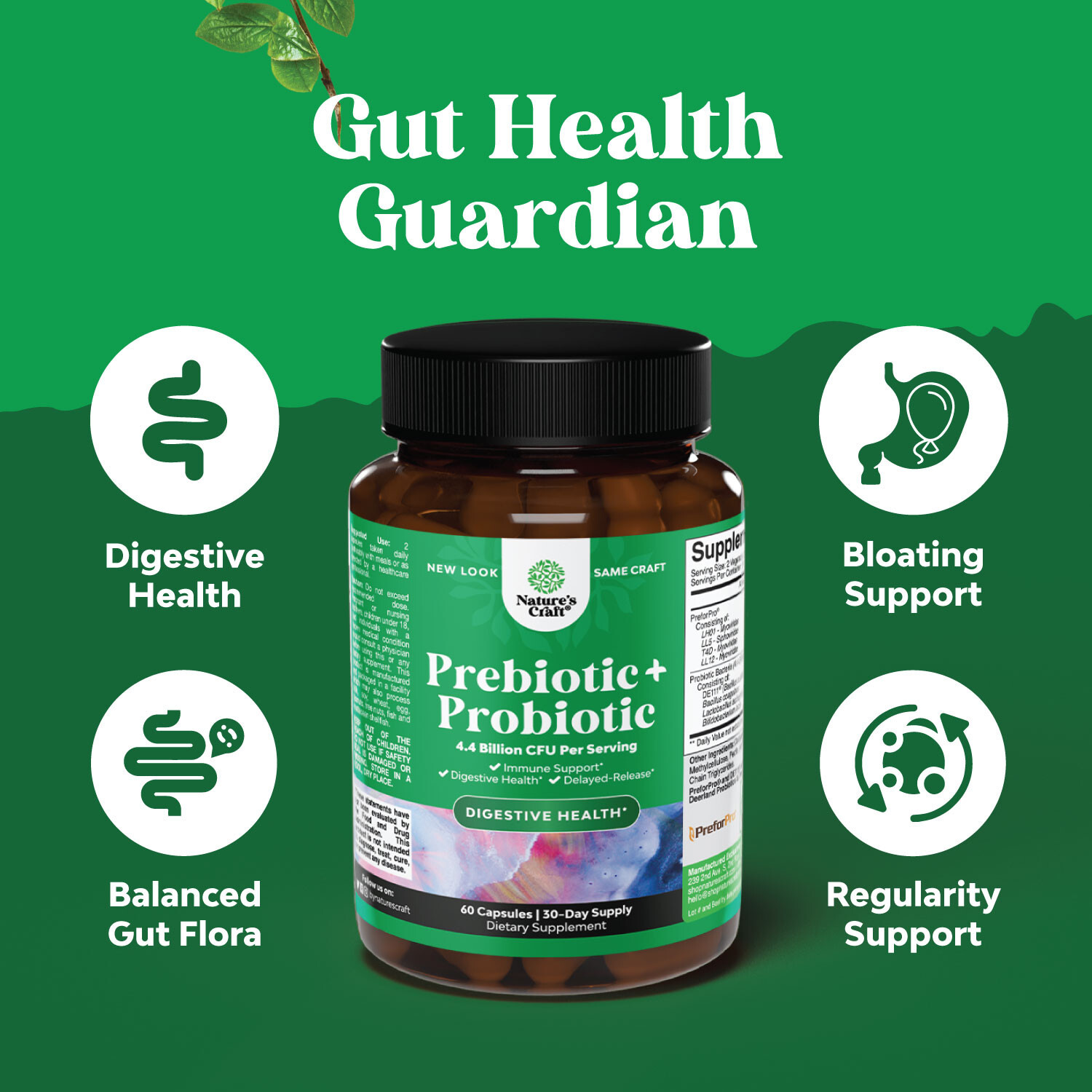 Prebiotics and Probiotics Gut Health Supplement – Super Potent Digestive Health