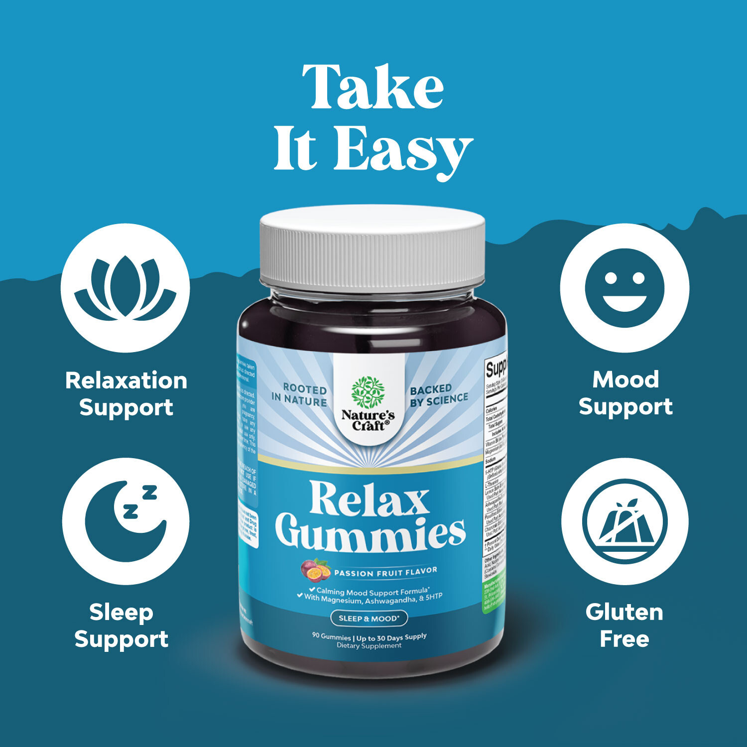 Calming Gummies for Adults with Ashwagandha and Magnesium – Relaxing Gummies