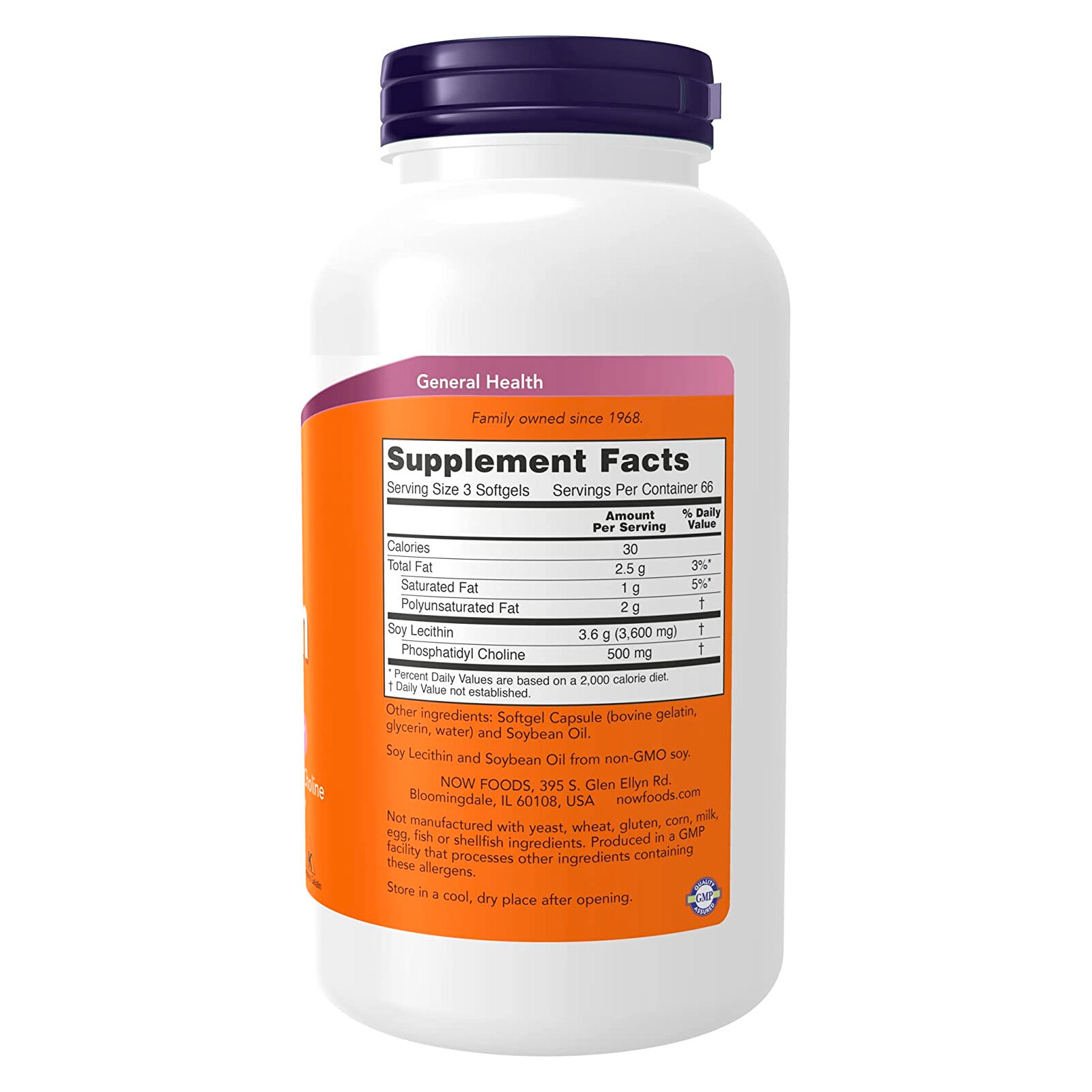3 x NOW FOODS Lecithin 19 Grain 1200 mg 200 Softgels NON-GMO