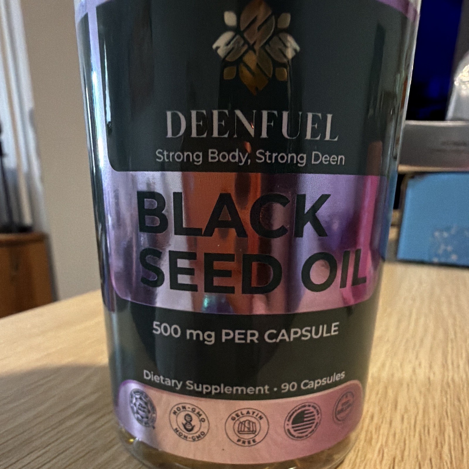 DeenFuel Black Seed Oil 500mg 90 Veg Caps Non-GMO Halal