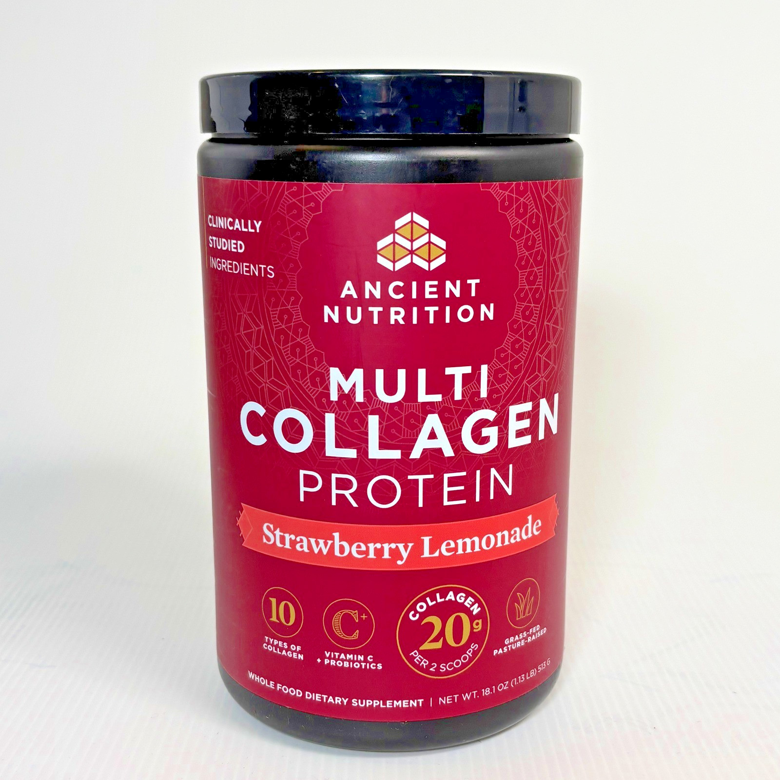 Ancient Nutrition Multi Collagen Protein Bone Powder Strawberry Lemonade 1.1 lb