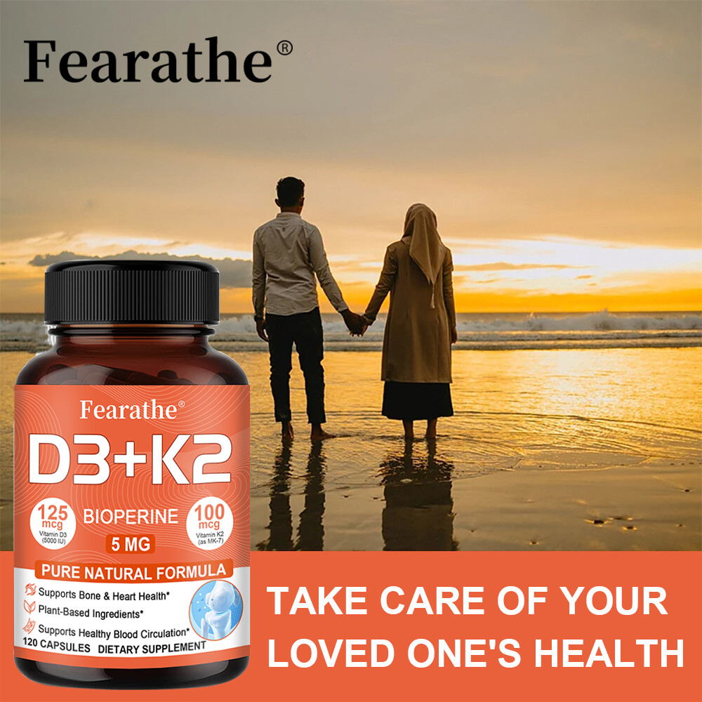 Vitamin D3 5000 IU Vitamin K2 (Menaquinone-7) 100 Mcg Vitamin D K Capsules Heart