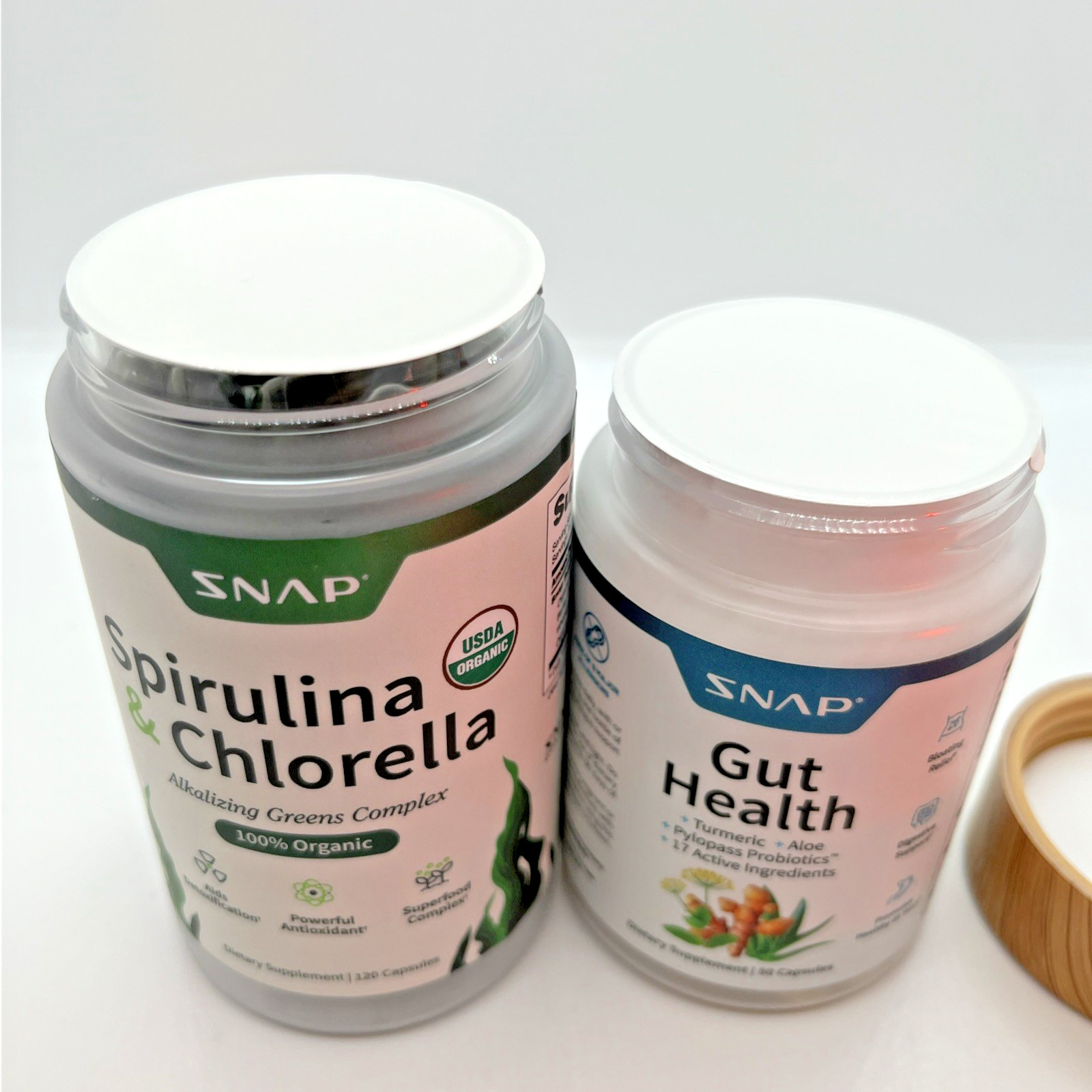 Snap Supplements Spirulina Chlorella + Gut Health Mineral Capsules Bundle New