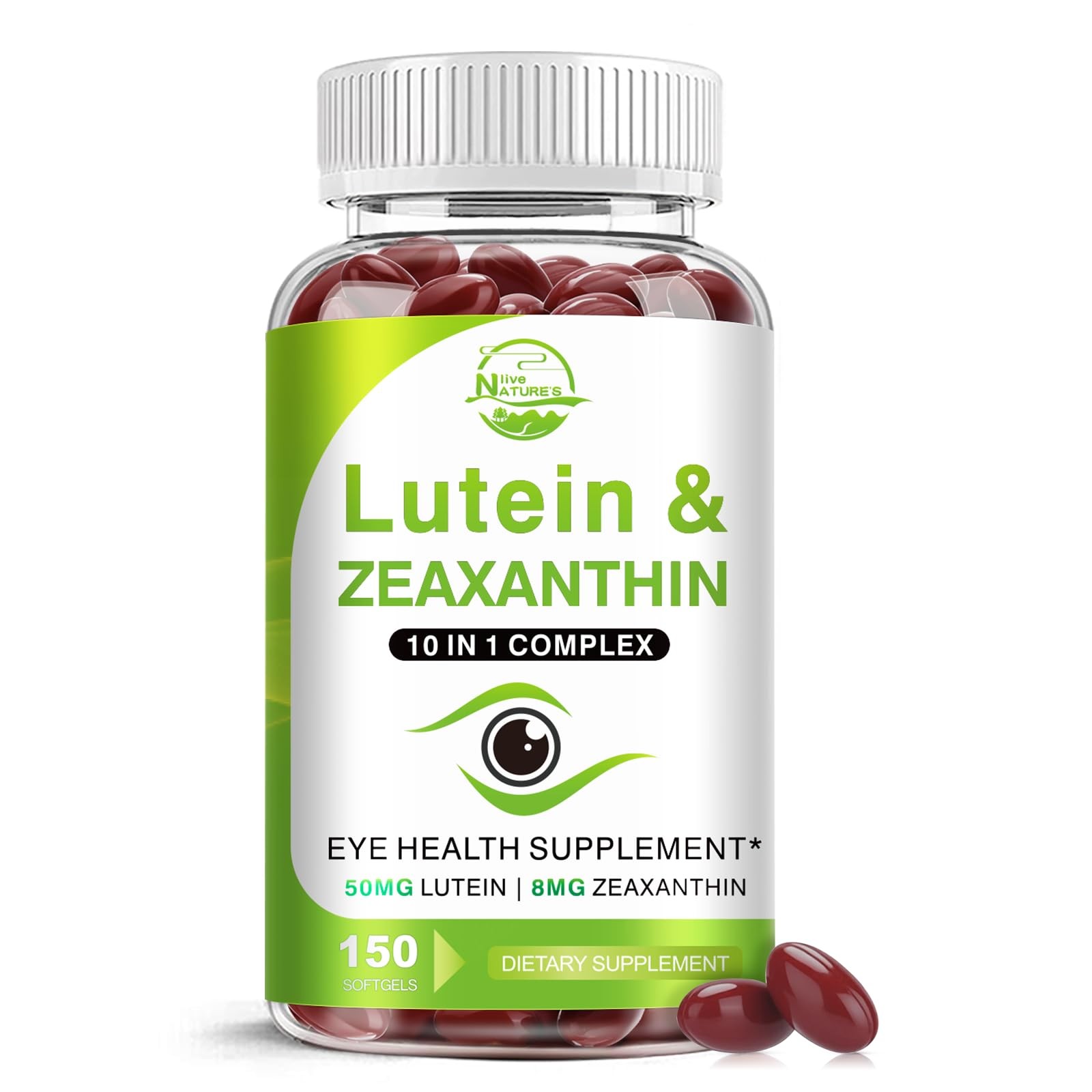 Lutein and Zeaxanthin Supplements, Eye Vitamin & 150 Count (Pack of 1)