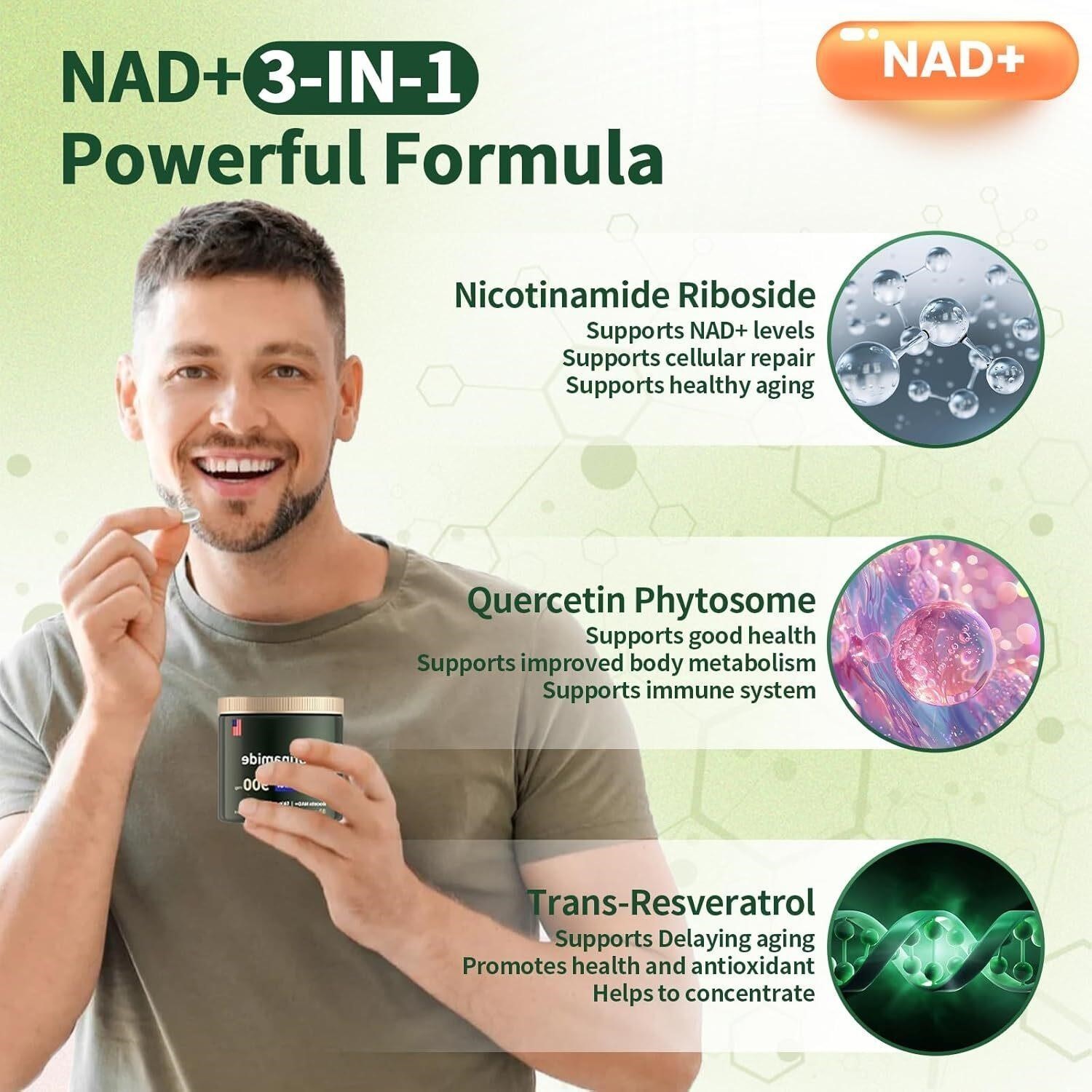 4 pack Liposomal Nicotinamide Riboside Resveratrol 900MG 80 Capsules EXP 1/27