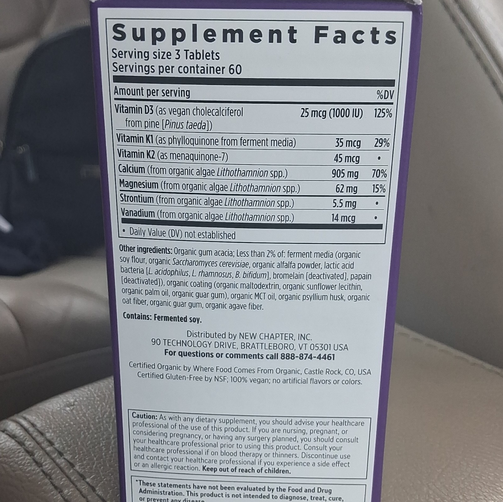 New Chapter Plant Calcium Supplement Bone & Teeth Support Tablets 180 Ct