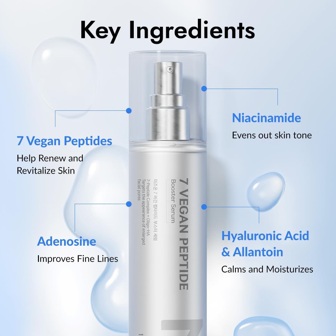 MIZON 7 Vegan Peptide Booster Serum, 5.07 fl Fl Oz (Pack of 1), Metallic