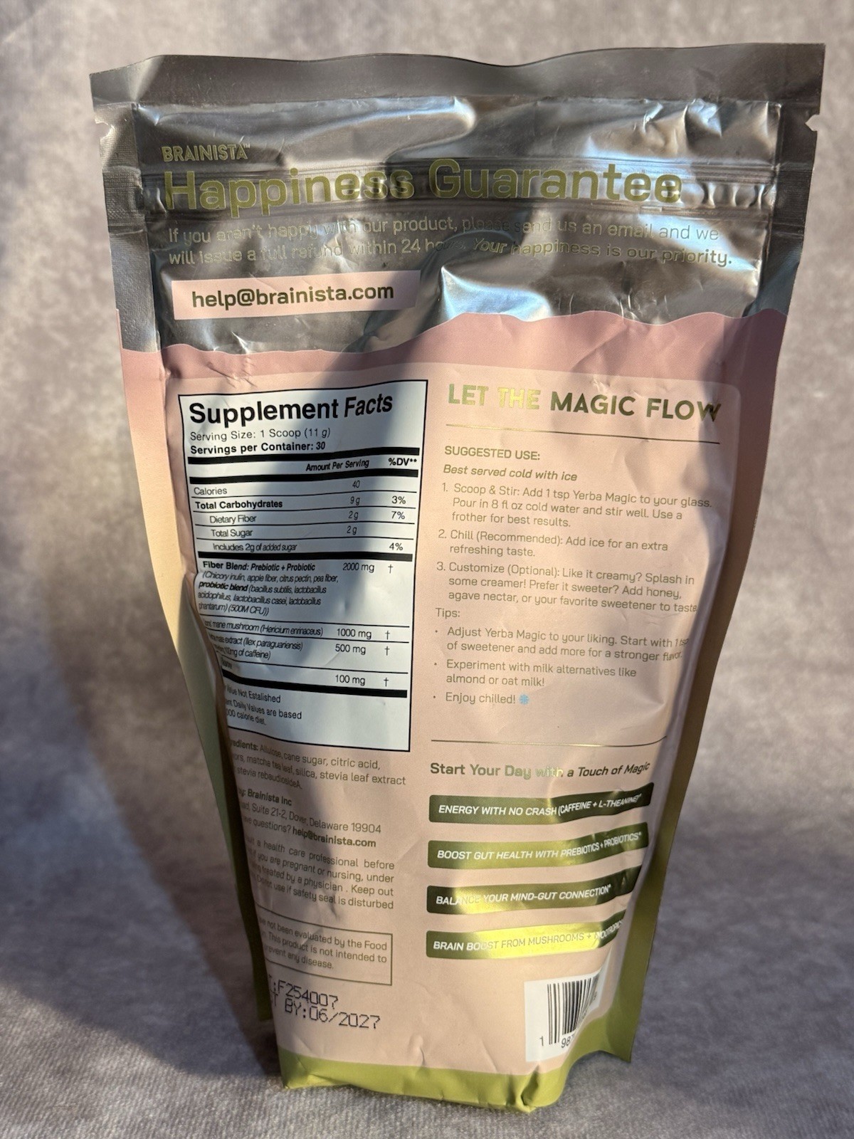 Brainista Yerba Magic Strawberry Matcha Powder 11.64 oz