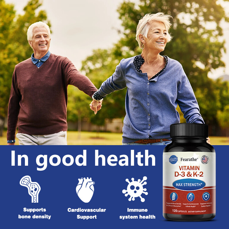 Vitamin D3 2000 IU K2 MK7 75 mcg, Vit D and K Supplement, Immune Health