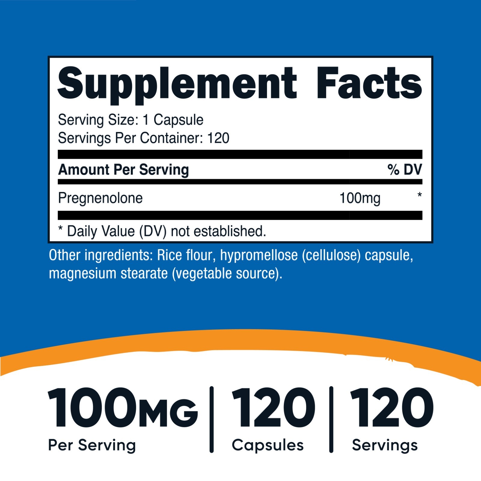 Nutricost Pregnenolone 100mg, 120 Capsules – Non-GMO, Gluten Free