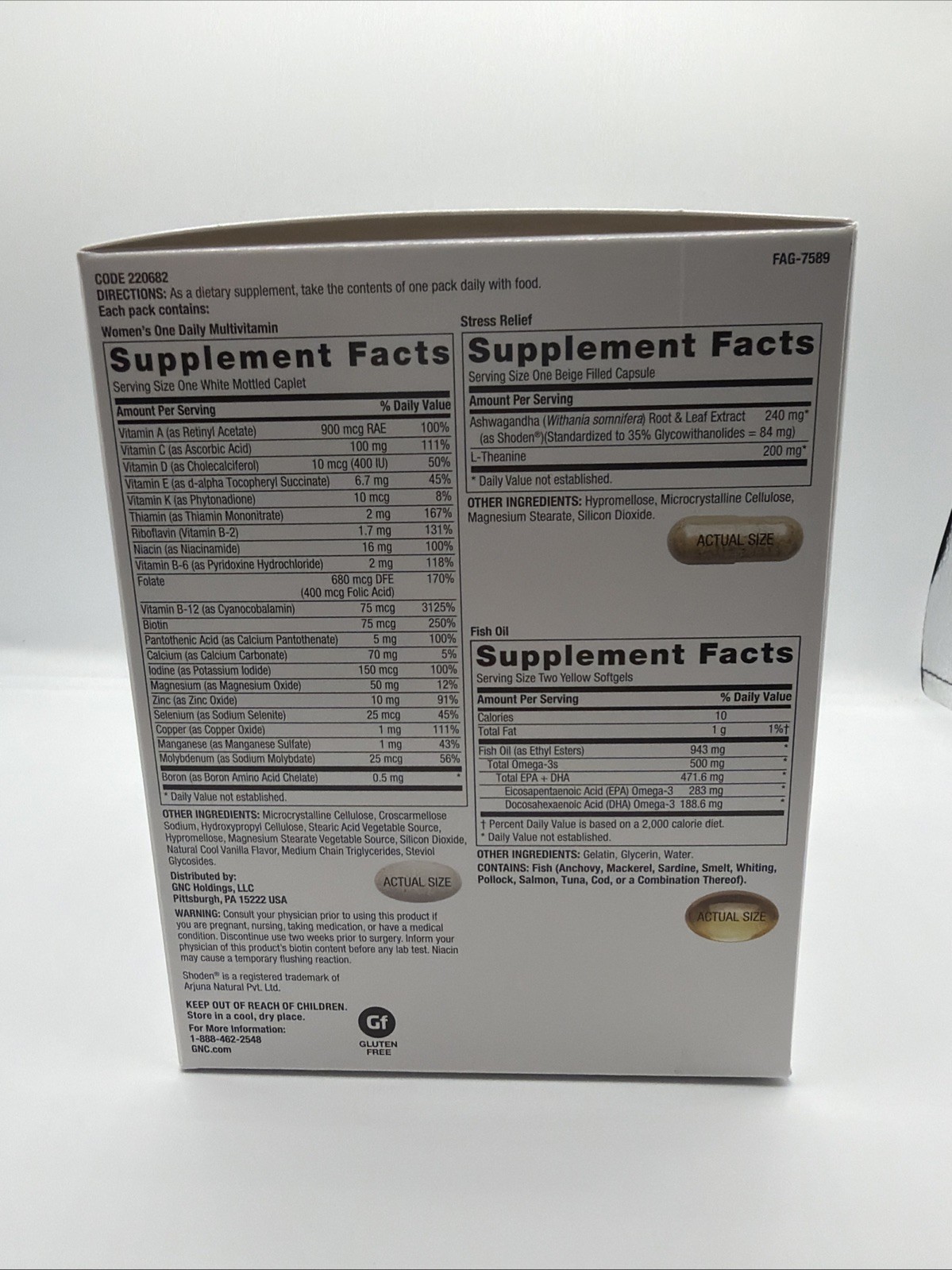 GNC Women’s Stress Relief Vitapak Multivitamin Gluten-Free 30 Packs 30-Day