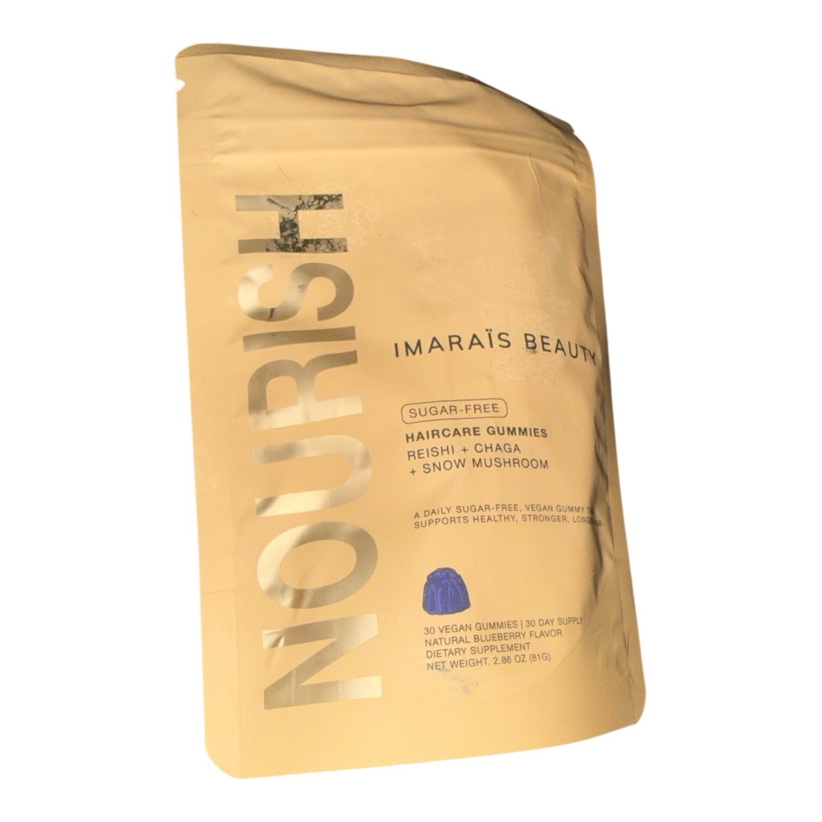 Imarais Beauty Sugar-Free Vegan Haircare Gummies Reishi Chaga Snow Mushroom 30ct