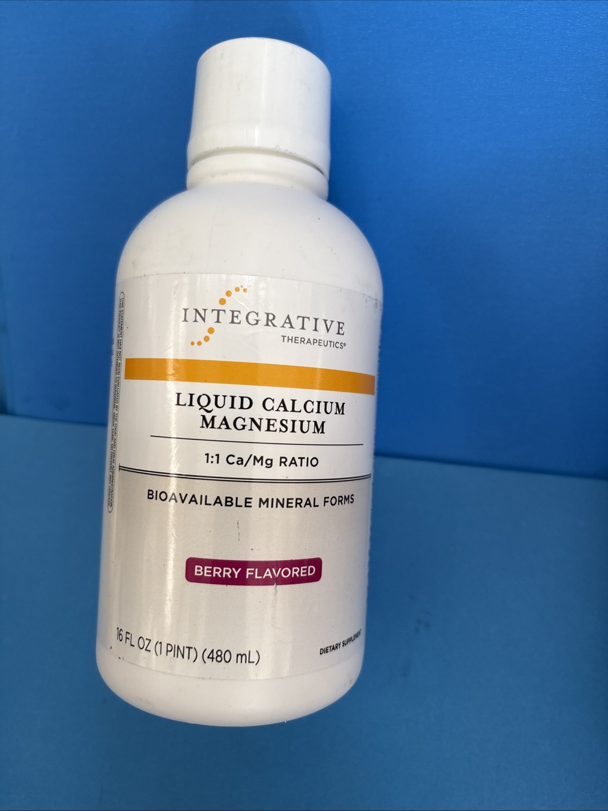 Integrative Therapeutics Liquid Calcium Magnesium Blue Berry Flavored Exp 04/26