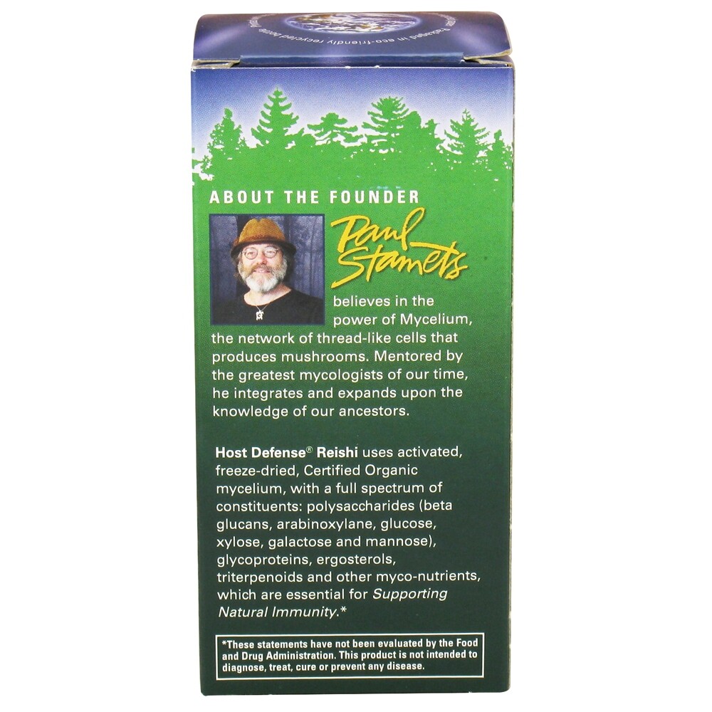 Fungi Perfecti Host Defense Reishi General Wellness Support, 60 Vegetarian Caps