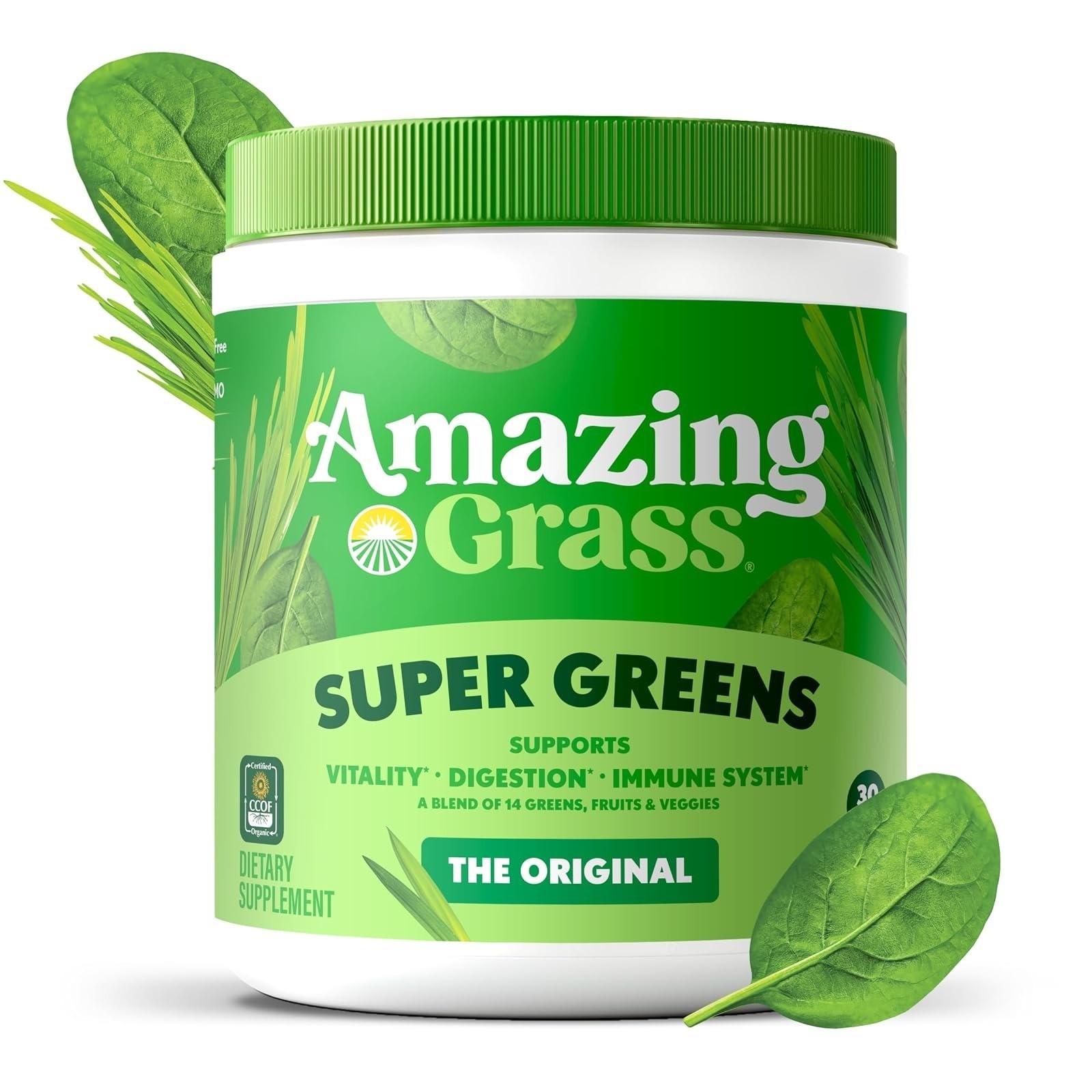 Amazing Grass Super Greens Powder – Organic Smoothie Supplement – 30 Servings