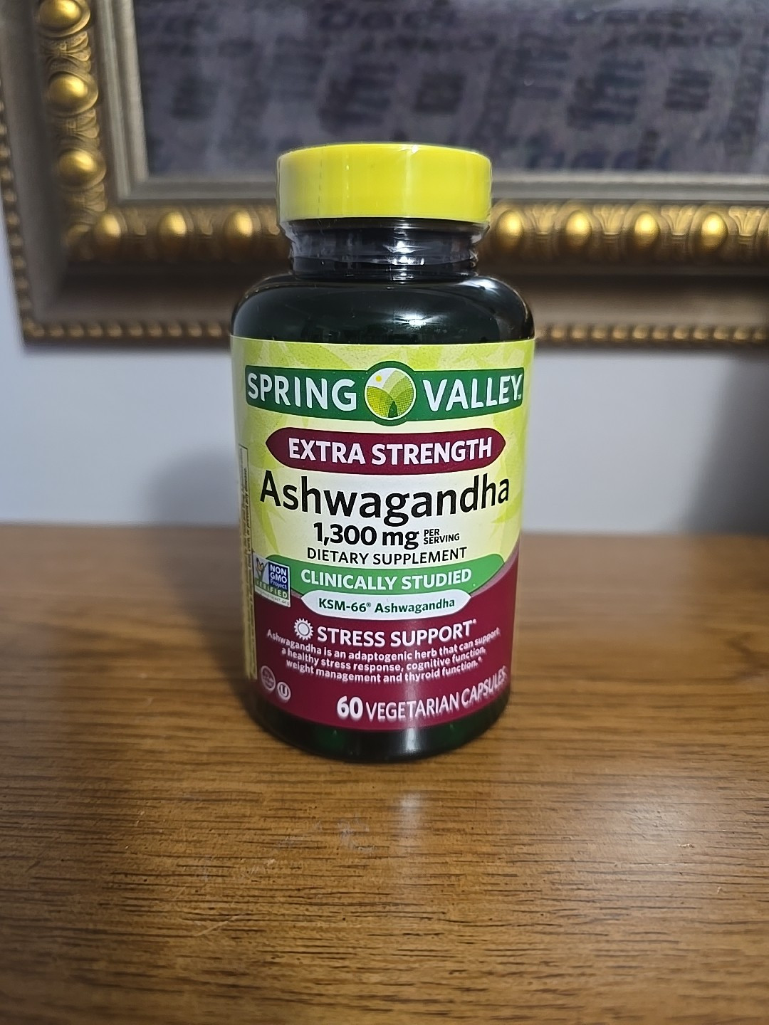 Spring Valley Extra Strength Ashwagandha Dietary Supplement, 1300 mg, 60 Vegetar
