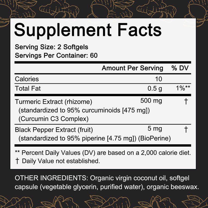 Turmeric Curcumin Joint Comfort Supplement with Black Pepper