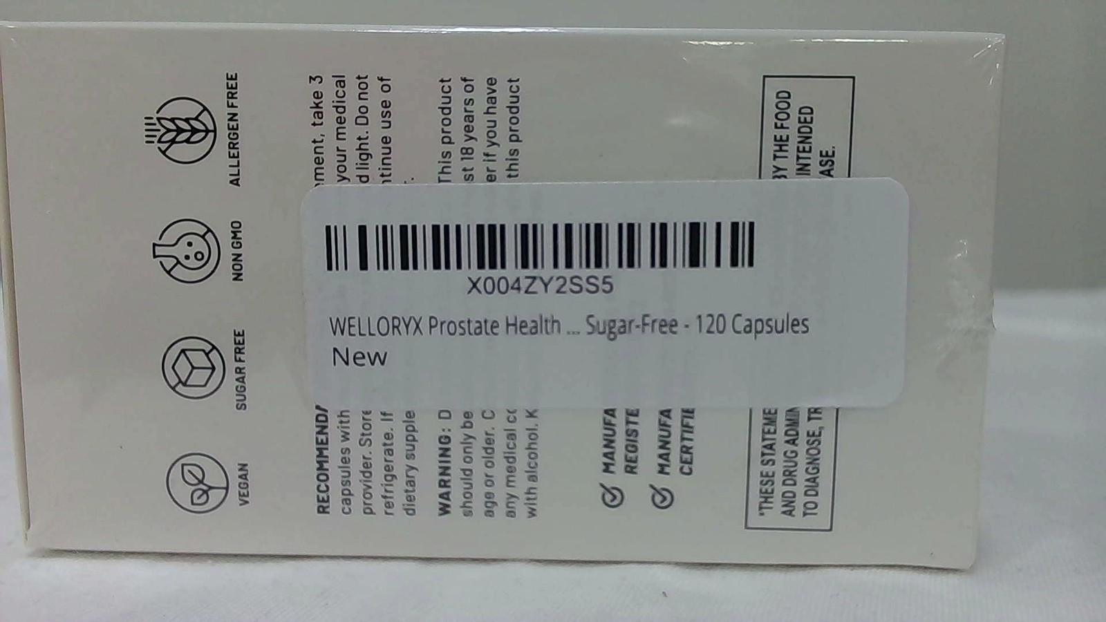 WELLORYX Prostate Health Mushroom Blend Saw Palmetto 120 Capsules
