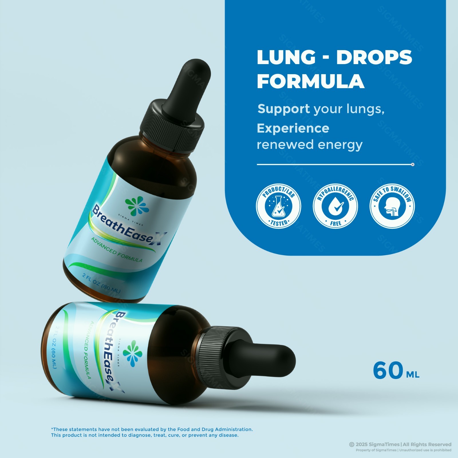 BreathEaseX Drops, BreathEase X Liquid Supplement for Lung Support (30 servs.)
