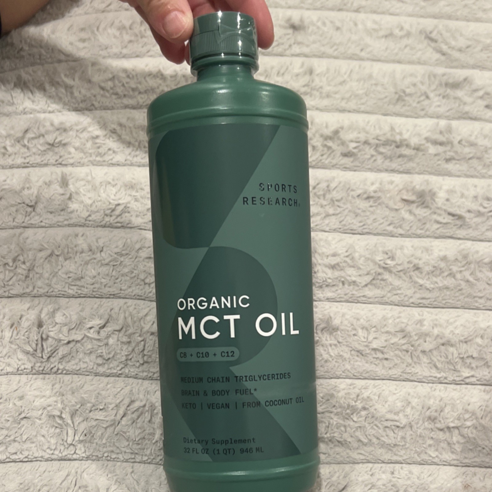 Sports Research Organic Vegan Keto MCT Oil 32 fl oz Coconut Oil