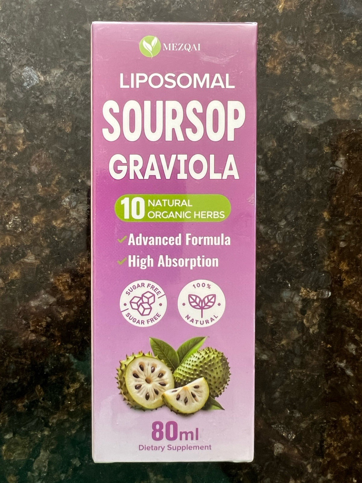 Lot of 3 Mezqai Liposomal Soursop Graviola Dietary Supplement (80mL) – Sealed