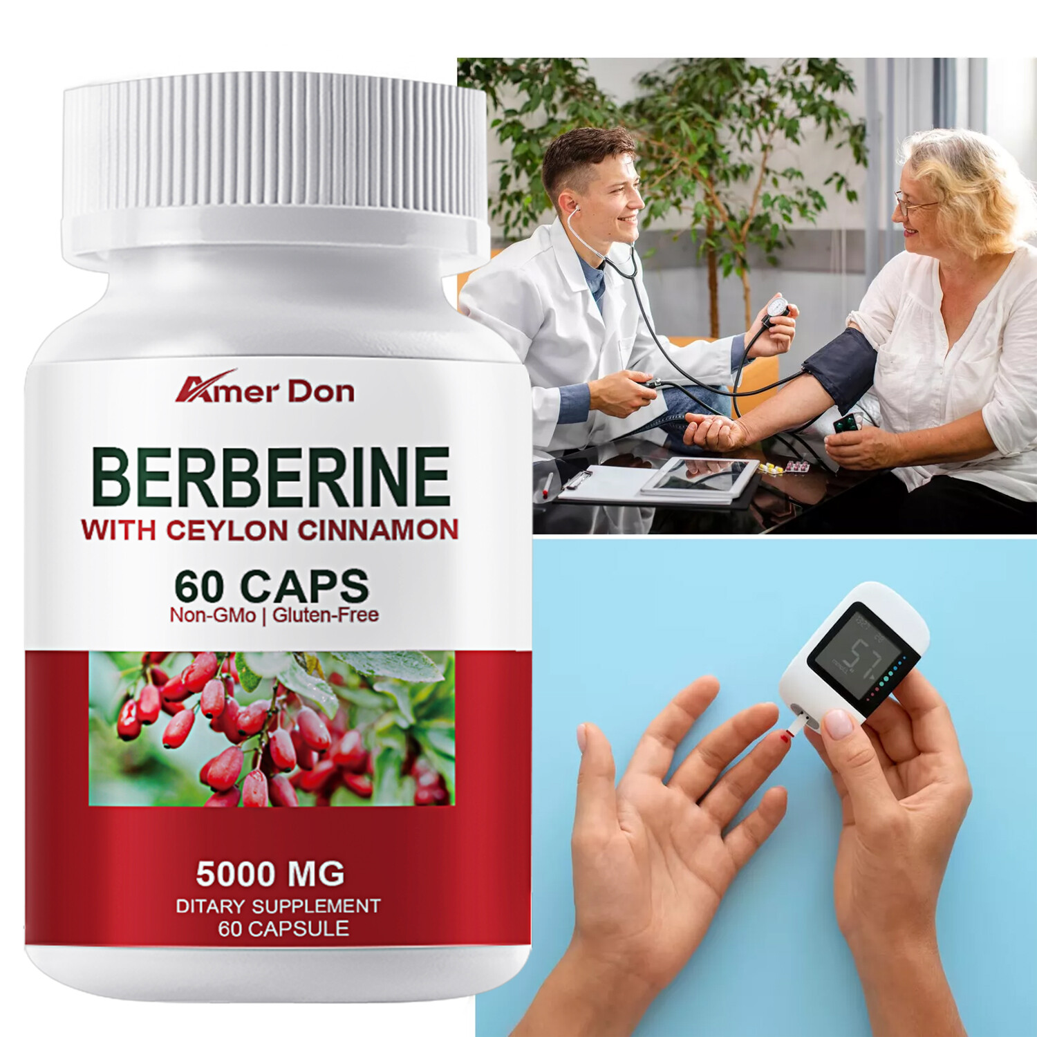 5000MG Berberine-with Ceylon Cinnamon-Healthy Cholesterol,Heart Health&Immune