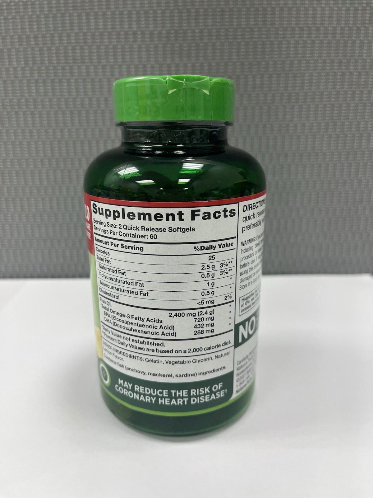 Natures Truth Fish Oil 2,400 mg Natural Lemon Flavor Omega-3 120 Soft gels