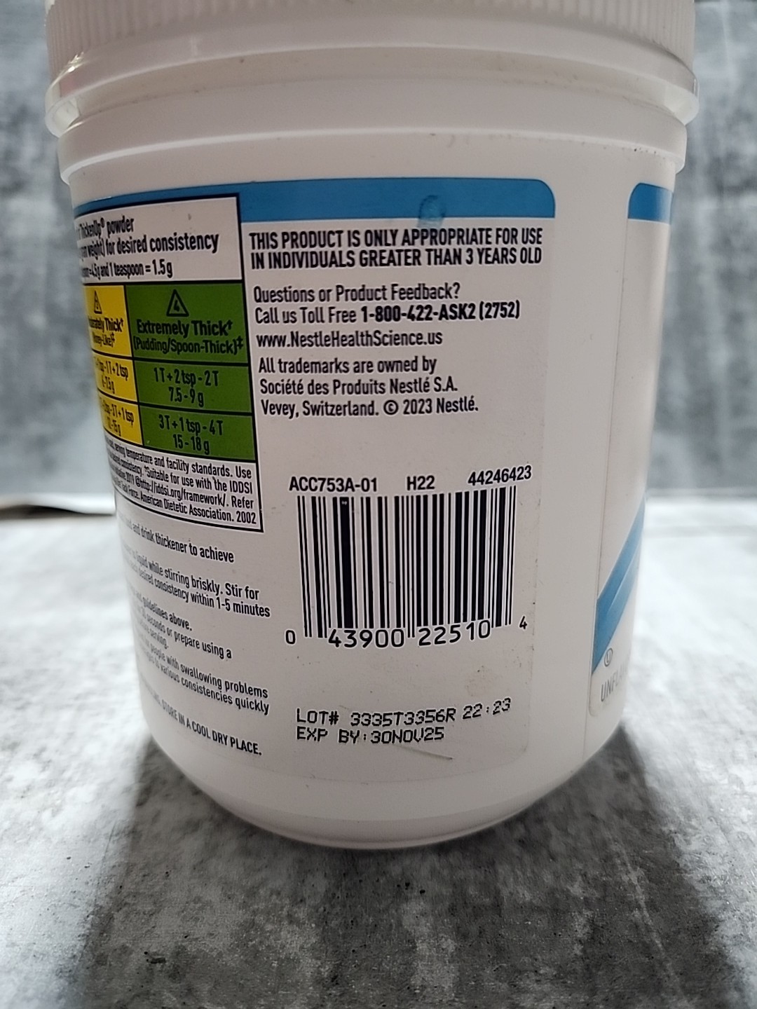 Nestle ThickenUp Food & Drink Thickener Unflavored 8 oz