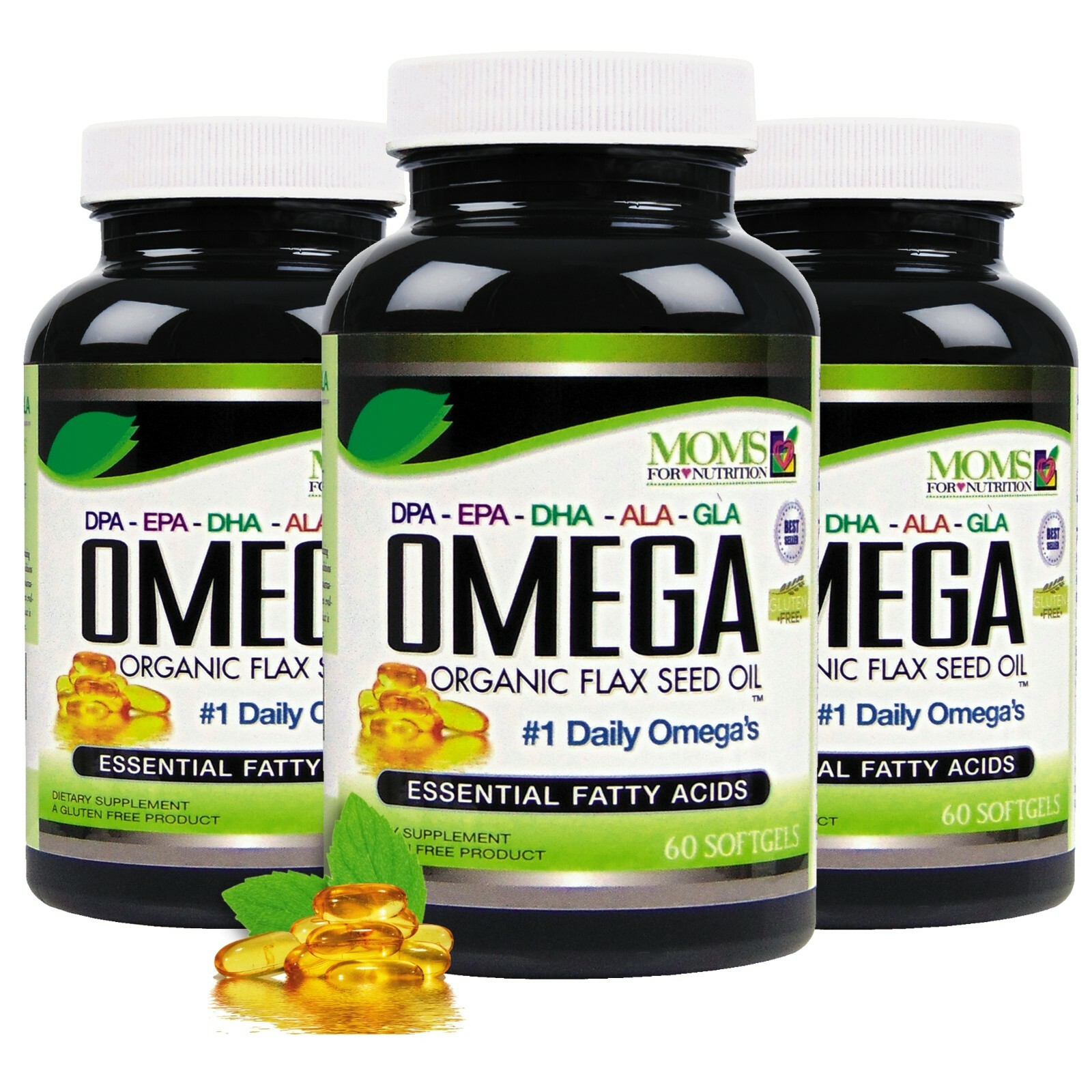 Omega 3-6-9 Blend with DPA, EPA, DHA, ALA and GLA and Organic Flax Seed Oil Plus