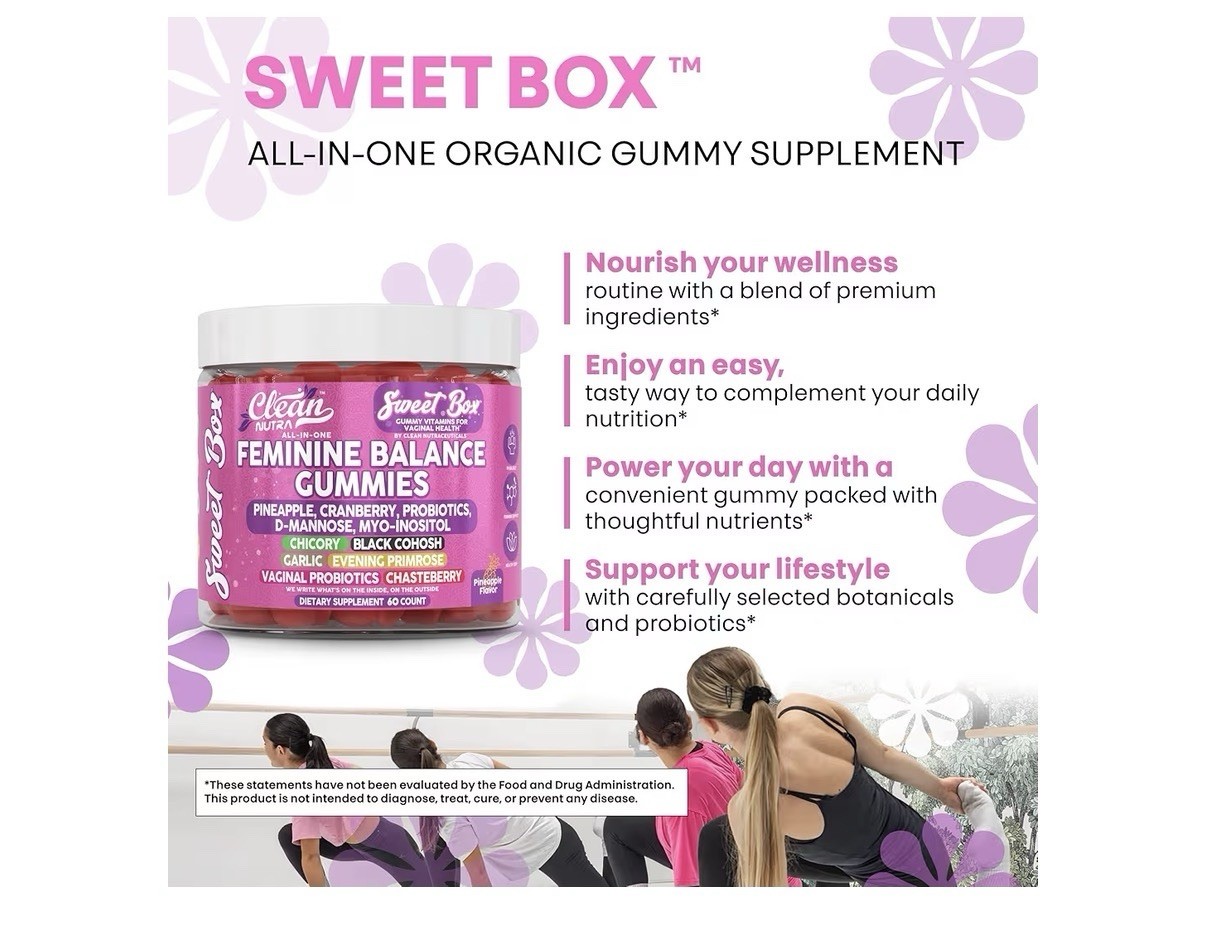 Clean Nutra Feminine Balance Gummies Vaginal Probiotic Ph Balance 60 Gummies