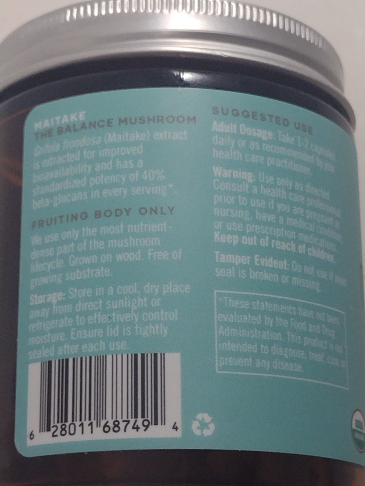 Maitake – Made With Organic Maitake 8:1 Extract 60 Capsules Supplement