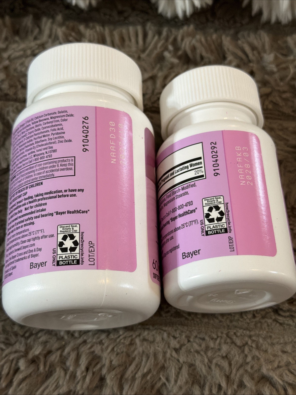 One A Day Advanced Prenatal Multivitamin with Choline 60+60 Count Exp 10/27
