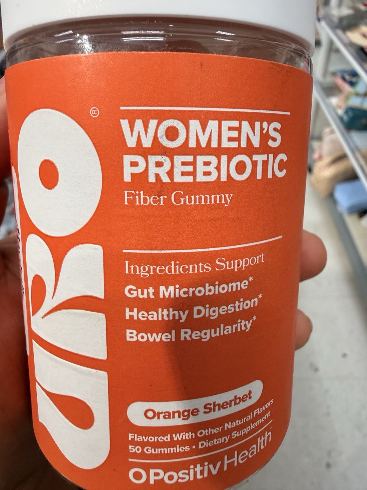 O Positiv Health Women’s Prebiotic Fiber Gummies Digestive Support Orange 50