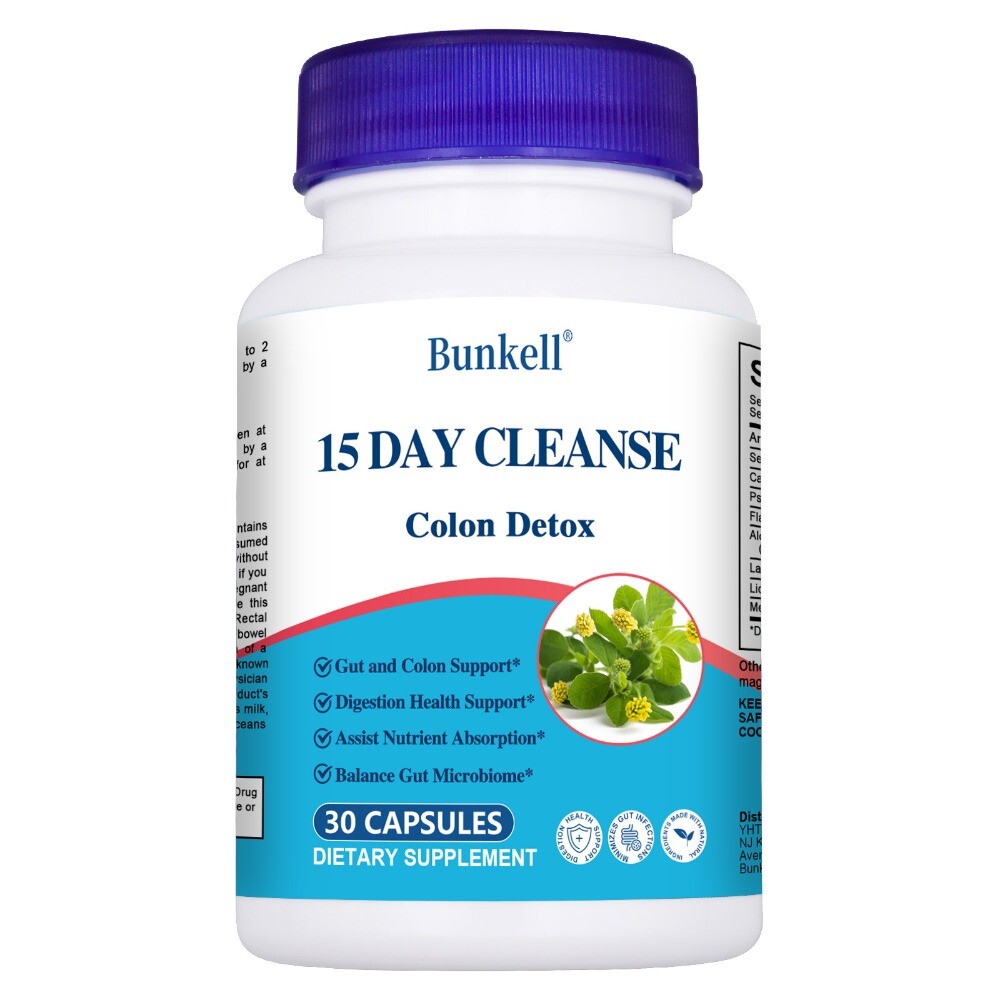NEW Gut & Colon Support 15 Day Cleanse and Detox 30 Capsules Non-GMO