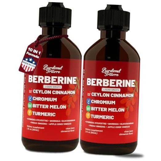 Berberine Drops with Ceylon Cinnamon Supplement, Berberine 2 Fl Oz (Pack of 2)