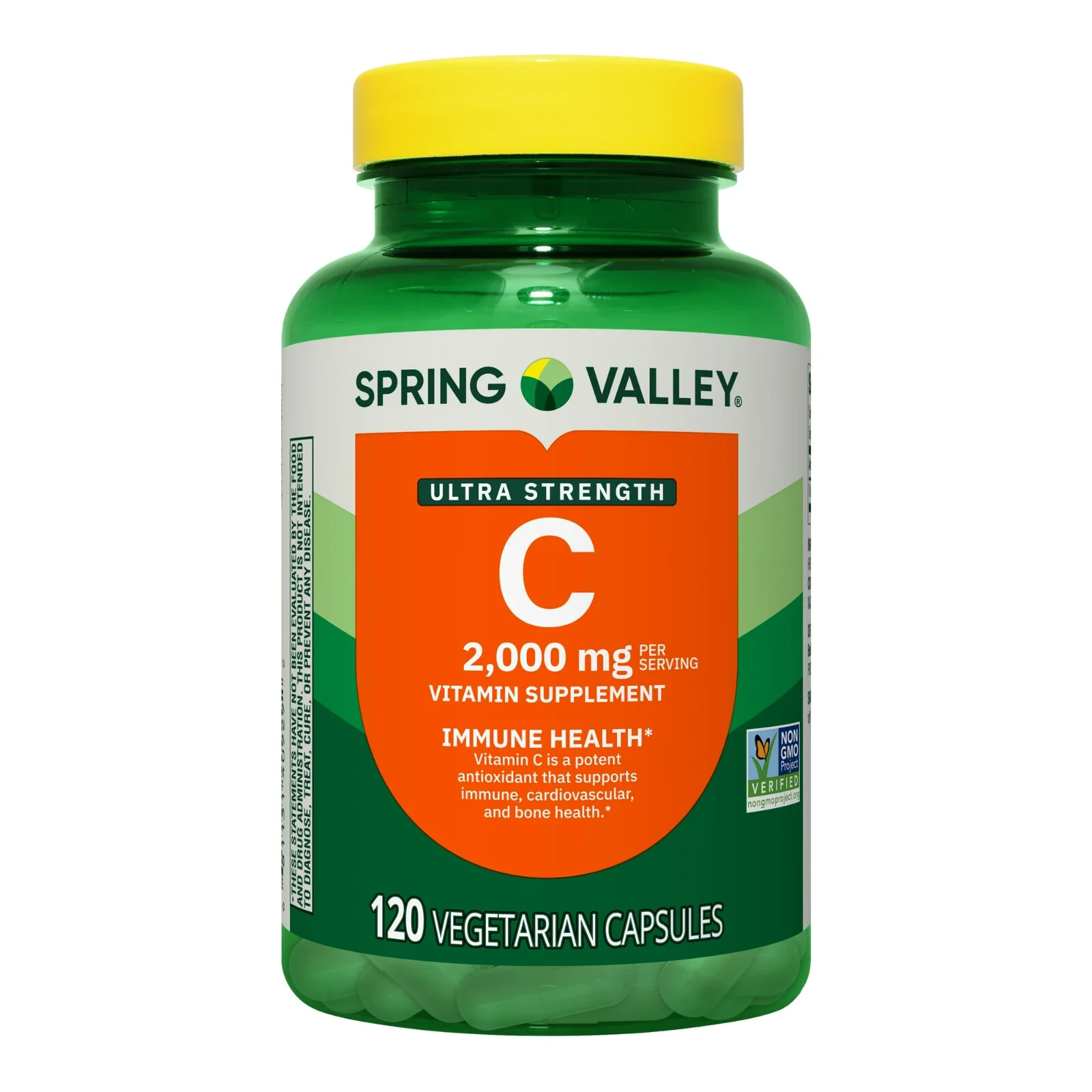 Spring Valley Ultra Strength Vitamin C Vegetarian Capsules, 2000 mg, 120 Ct