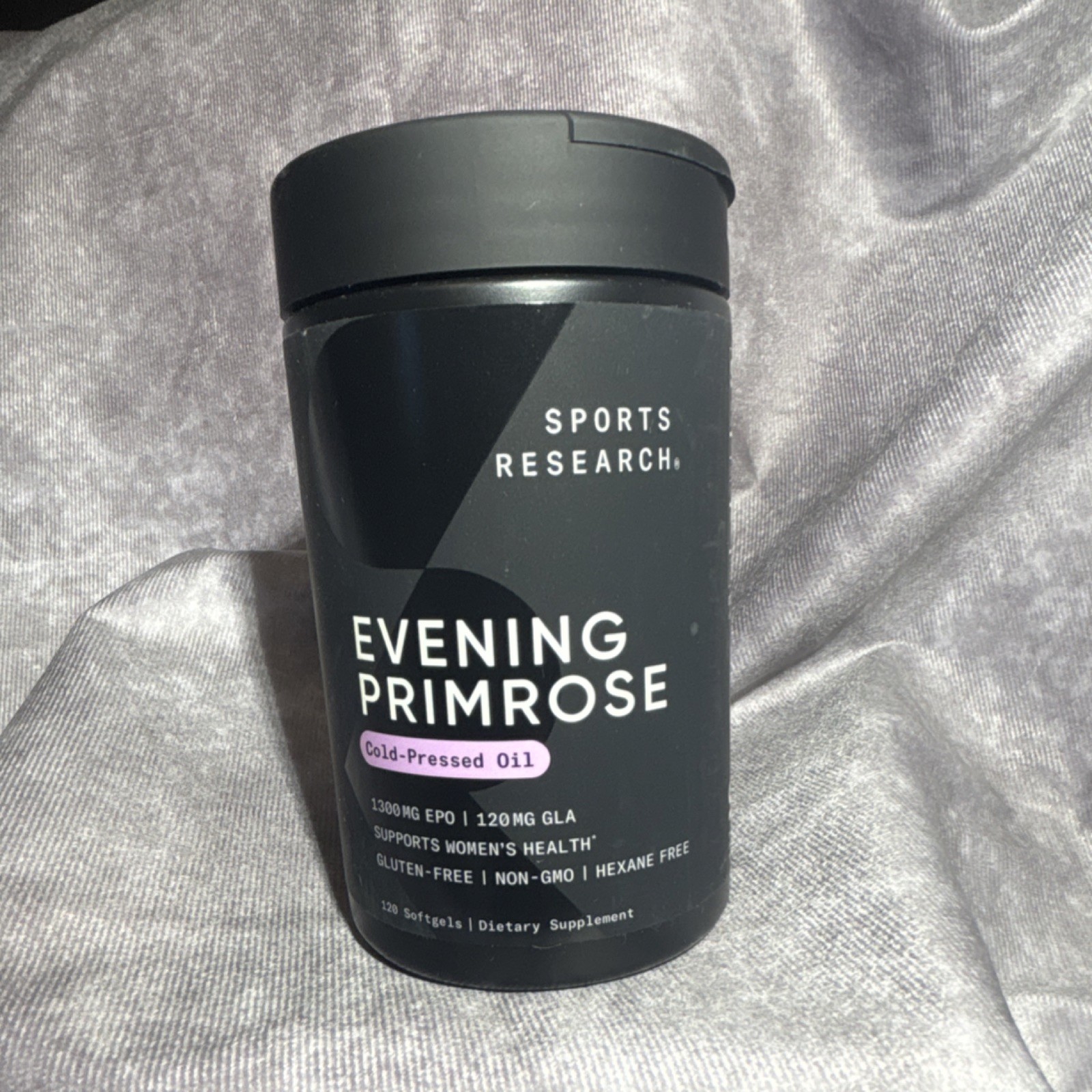 Sports Research Evening Primrose Oil 1300mg 120 Softgels Gluten-Free Non-GMO