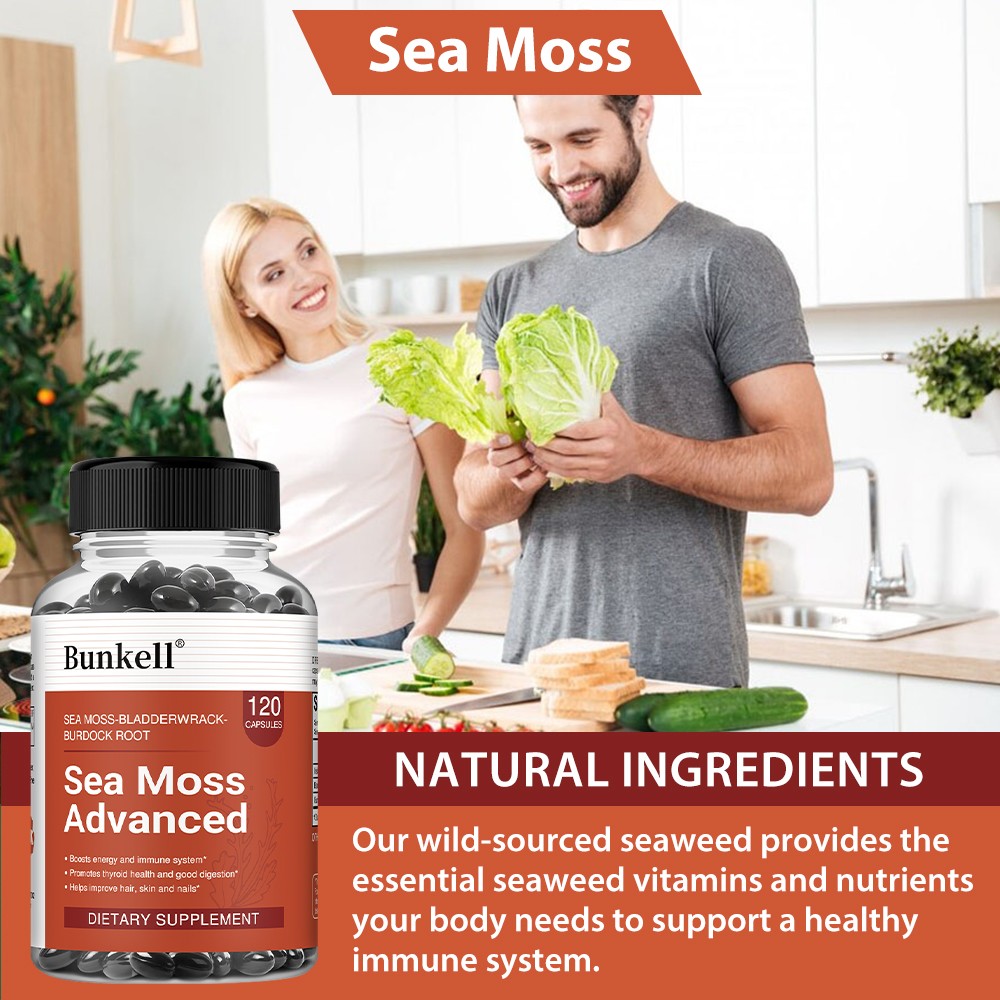 Sea Moss Complex Caps,Mineral Supplement for Thyroid,Gut Digestion,Immune 120 CT
