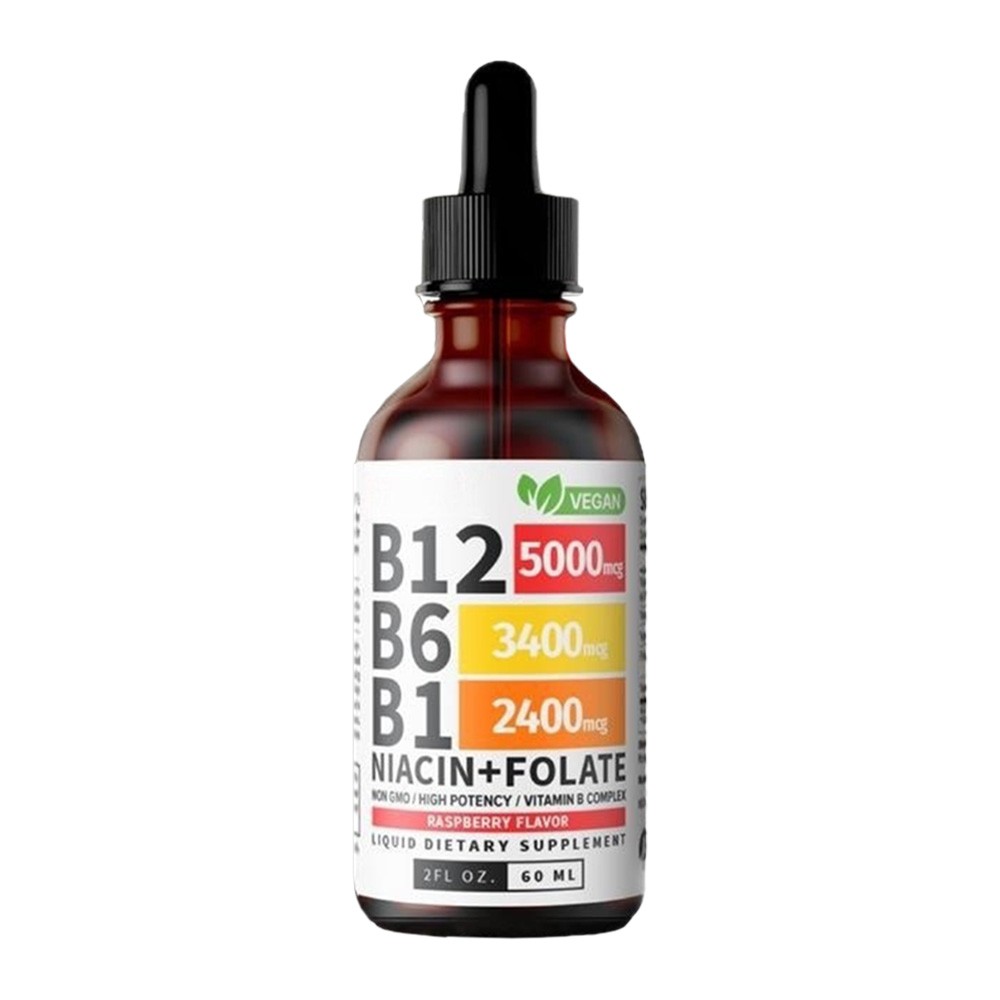 1~3x Vitamin B12 and B6 Liquid Drops, B12 Sublingual B Complex-B12 5000mcg 60ml