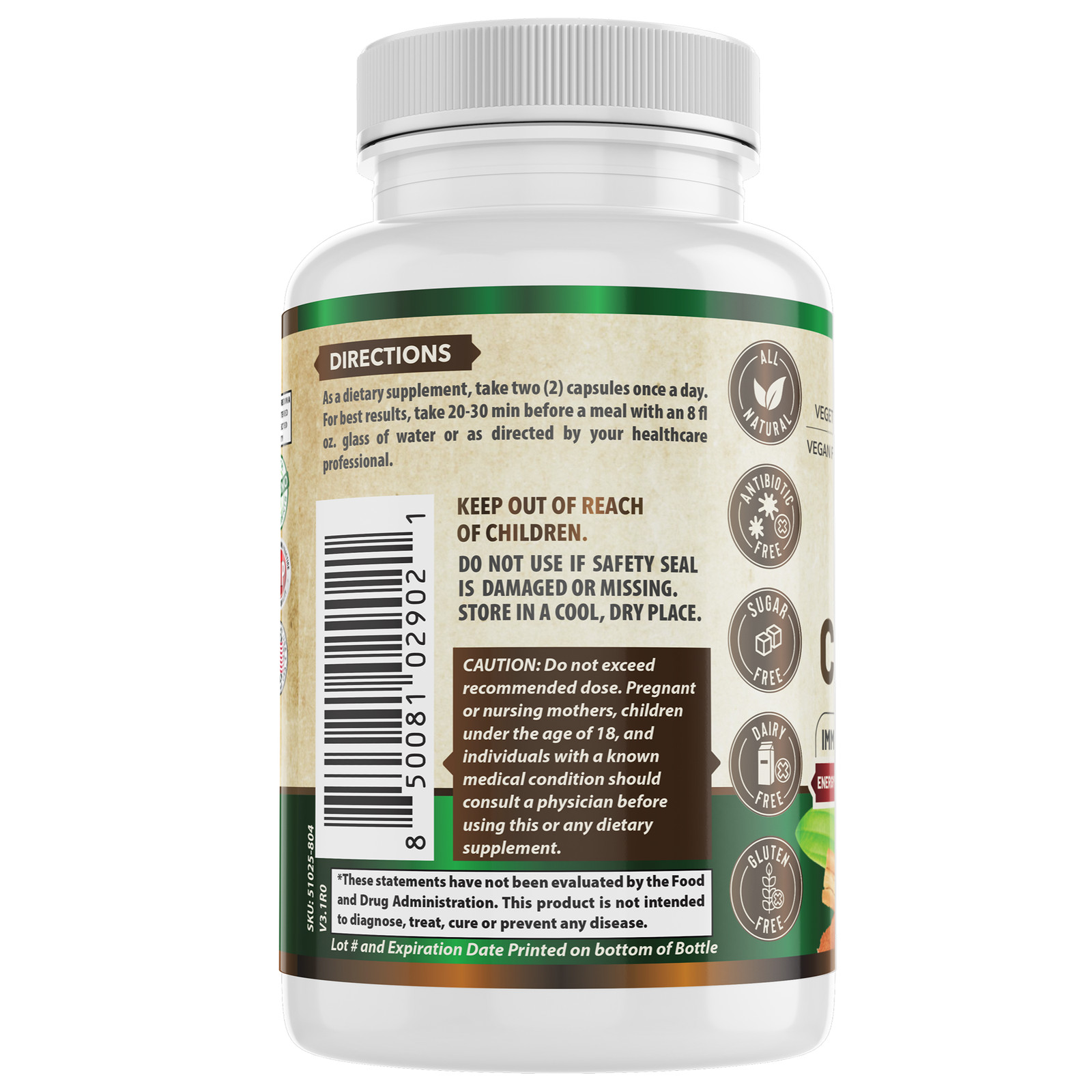 Organic Ceylon Cinnamon Supplement. USA Made.