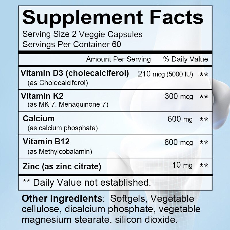 Vitamin K2 (MK7) + Vitamin D3 (5000 IU) 30 To 120 Capsules – Gluten Free