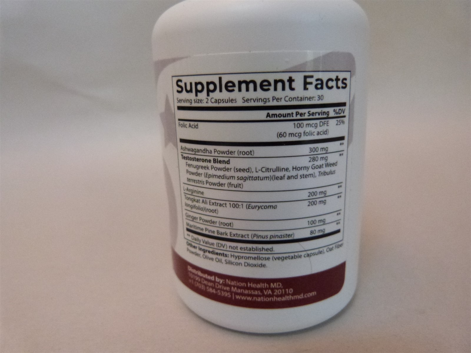 Nation Health MD T-Thrive Energy Stamina Performance 60 Capsules 11/2026