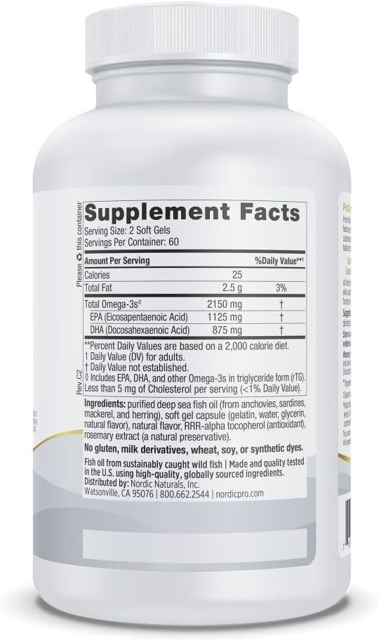 Nordic Naturals ProOmega 2000 -Extra Omegas for Heart and Brain Health, 120 Ct.