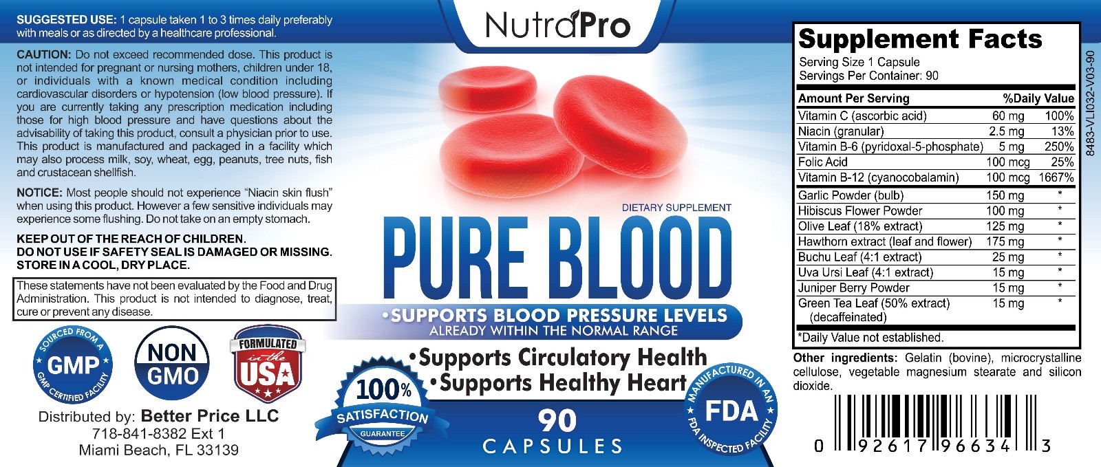 Blood Pressure and Cholesterol Lowering Support Supplement.All Natural
