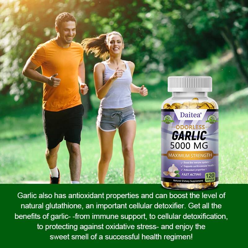Odorless Garlic Extract 5000mg Cholesterol & Antioxidants 30to120 Capsules
