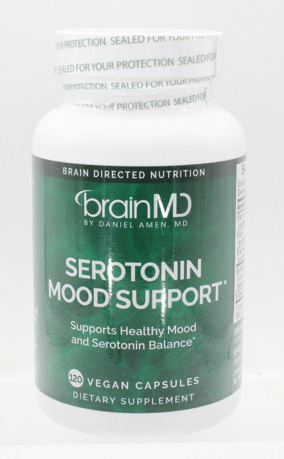 BrainMD Daniel Amen Serotonin Mood Support Supplement, 120 Vegan Capsules