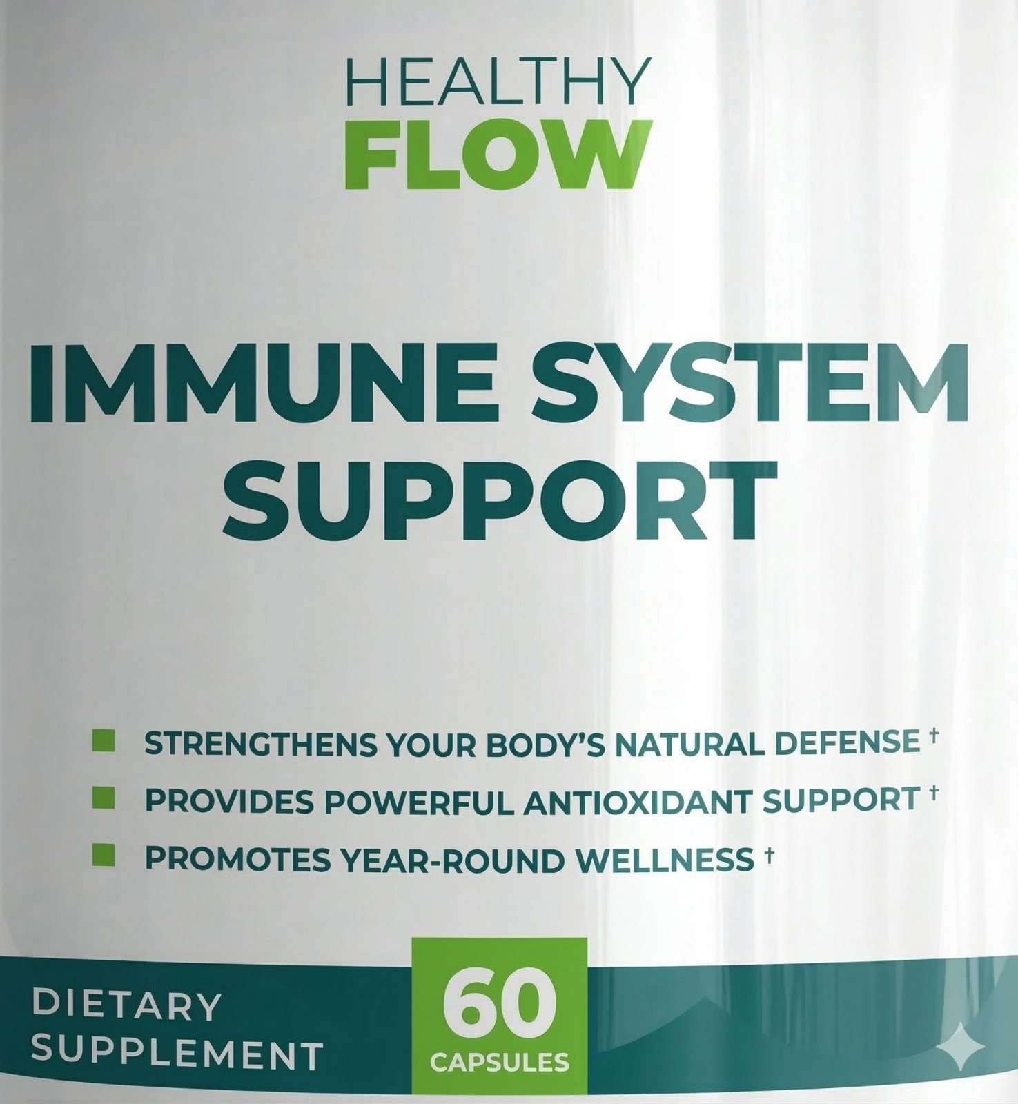 Healthy Flow Immune System and Wellness Support Dietary Supplement 60 Capsules