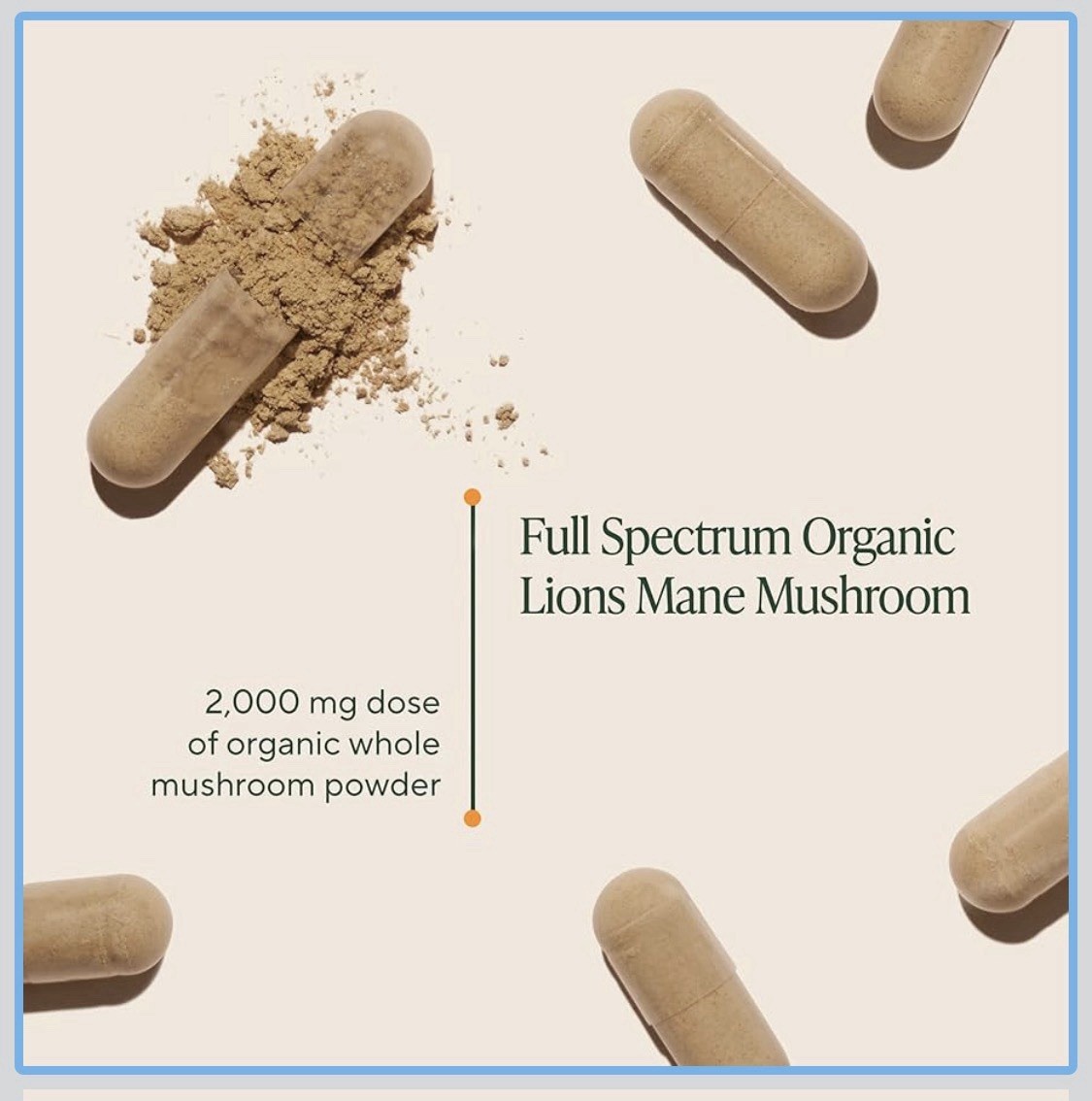Om Lion’s Mane Mushroom Capsules 2000mg 90 Vegan Gluten Free Kosher