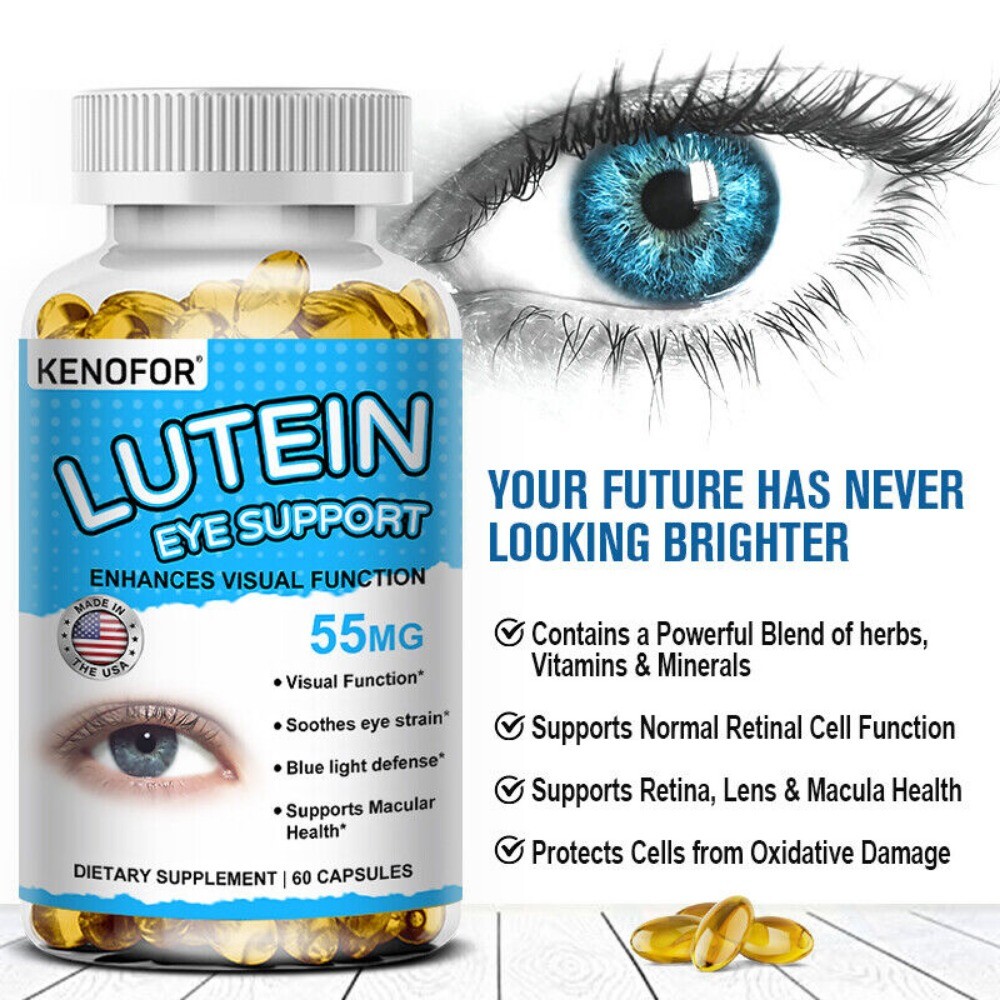 Lutein and Zeaxanthin Capsules 55mg – Premium Eye Protection Formula 60 Caps
